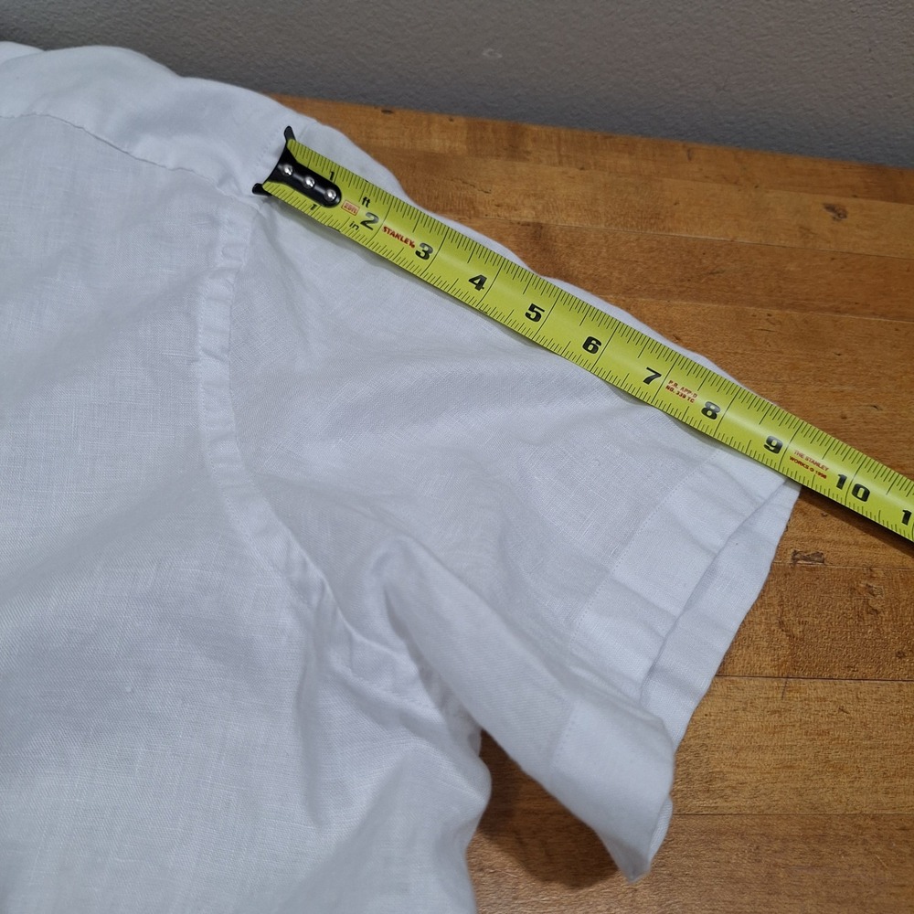 UNTUCKit Cameron WR Shirt Mens XX-Large White 100% Linen Short Sleeve 40878 Camp - Picture 7 of 8